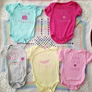 5 Rene Rofe Spring Onsies 3-6months
